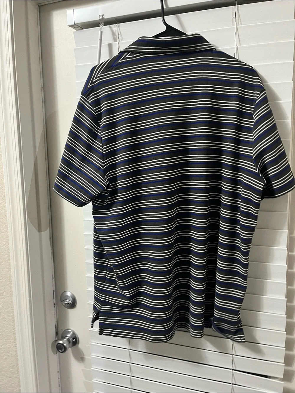 Ralph Lauren Navy and White Striped Polo Shirt